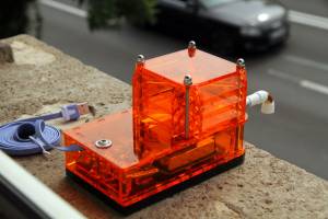 Feinstaubsensor Modell 'Würzburg' (als Demo) in transparent Orange